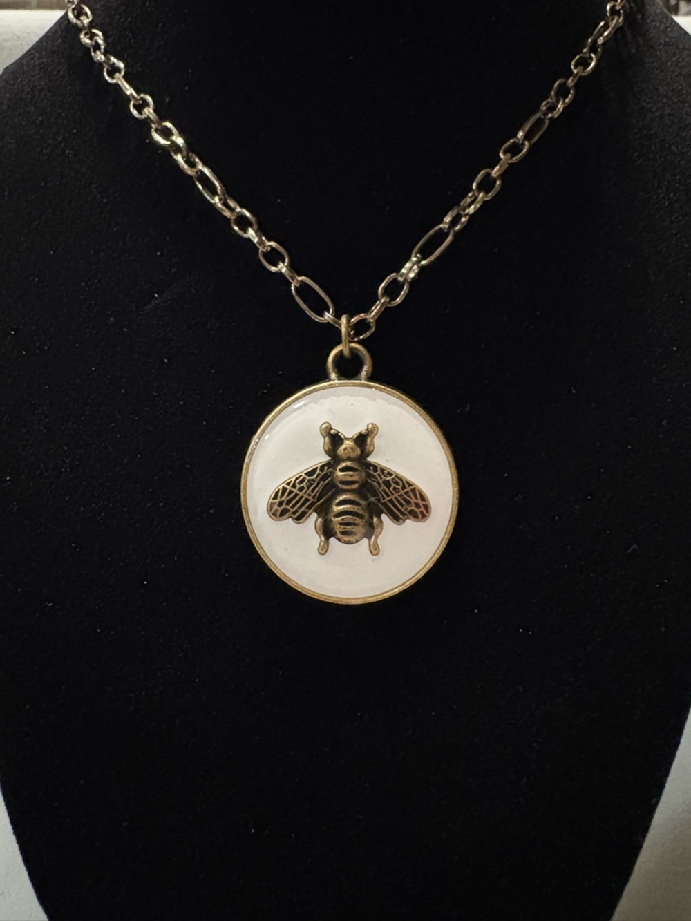 Gucci Bee Button Upcycled Necklace